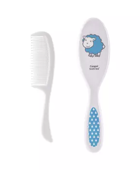 Canpol Babies Щетка нейлоновая с расческой мягкая, цвет голубой