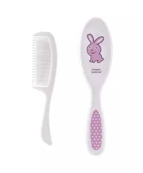 Canpol Babies Щетка нейлоновая с расческой мягкая, цвет розовый