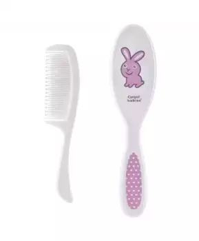 Canpol Babies Щетка нейлоновая с расческой мягкая, цвет розовый