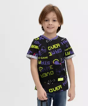 Черная футболка Button Blue