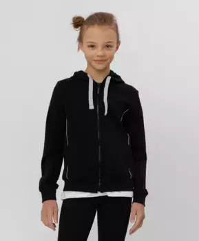 Черная толстовка с капюшоном Button Blue (146)