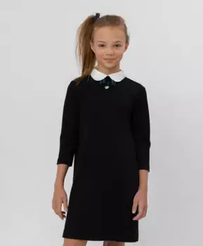 Черное платье с рукавом 3/4 Button Blue (146)