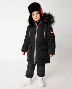 Черное полупальто зимнее Gulliver