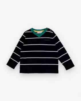 Черный джемпер в полоску Gulliver