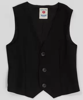 Черный классический жилет Button Blue