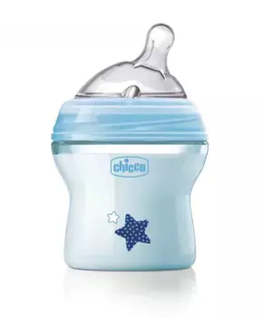 Chicco Natural Feeling Бутылочка для кормления, 150 мл, цвет голубой
