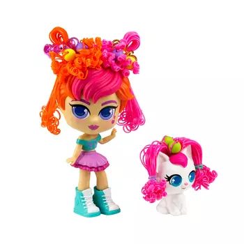 Кукла Curli Girls Именинница Мейли с белым котёнком Лулу