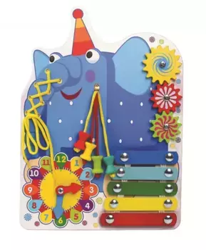 Бизиборд Слон Ду-ду с часами