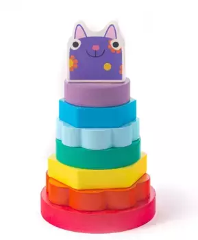 Пирамидка деревянная "Кошечка Мяу"