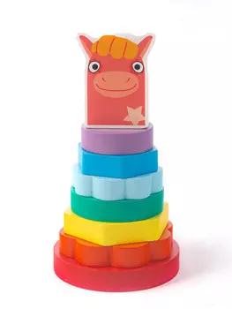 Деревяшки Пирамидка деревянная Лошадка Иго-го