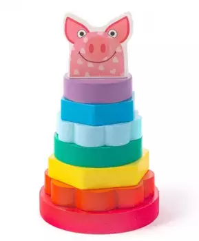 Пирамидка детская деревянная Поросенок Хрю