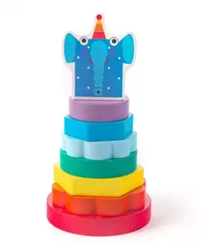 Пирамидка детская деревянная Слон Ду Ду