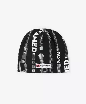 Двойная трикотажная шапка с вертикальным рисунком черная Gulliver