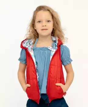 Двухсторонний жилет с капюшоном Button Blue (98)