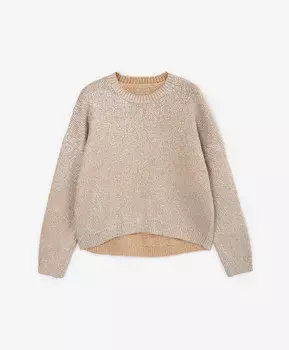 Джемпер из буклированной пряжи с серебристым накатом бежевый GLVR