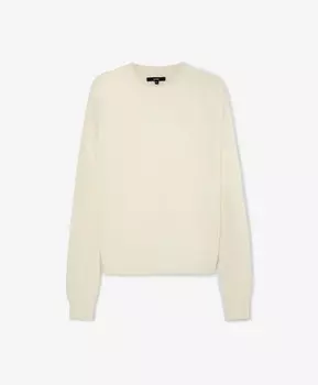 Джемпер мягкой свободной формы вязаный молочный GLVR (L)