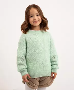 Джемпер вязаный ментоловый для девочки Roberto Moretti