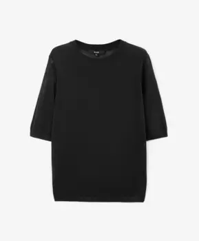 Джемпер вязаный с коротким рукавом черный GLVR