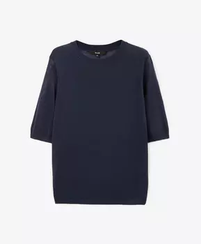 Джемпер вязаный с коротким рукавом синий GLVR (XL)