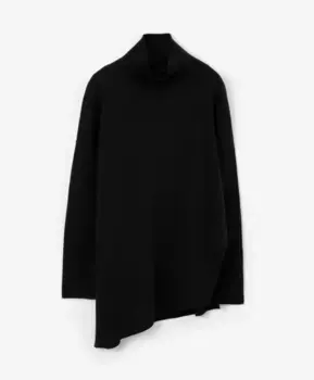 Джемпер вязаный с высокой стойкой черный GLVR (M)