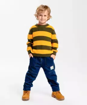 Джемпер вязаный в полоску Button Blue (104)