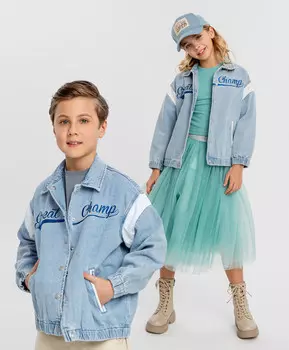 Джинсовая куртка оверсайз голубая детская Button Blue (152)