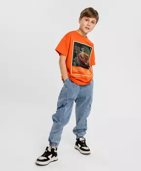 Джинсовые джоггеры голубые для мальчика Button Blue (146)
