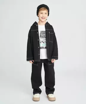 Джинсы багги детские черные Button Blue