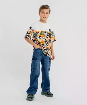 Джинсы-карго relaxed fit синие для мальчика Button Blue (164)