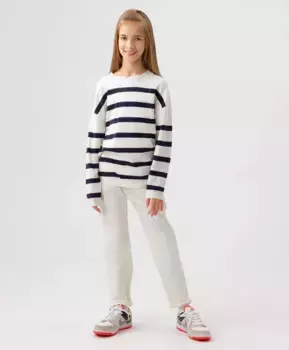 Джинсы mom fit белые Button Blue (152)