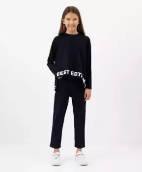 Джинсы Mom-fit синие Gulliver (140)