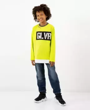 Джинсы на подкладке из флиса синие Gulliver (158)