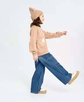 Джинсы палаццо для девочки синие с карманами Button Blue