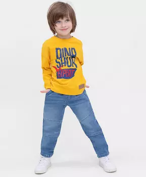 Джинсы прямые синие Button Blue