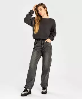 Джинсы Regular fit прямого кроя с эффектом варки серые детские от Button Blue