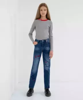 Джинсы SLIM на подкладке из флиса Gulliver (152)