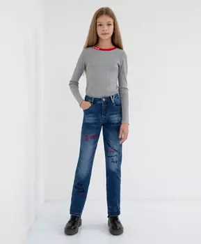 Джинсы SLIM на подкладке из флиса Gulliver (164)