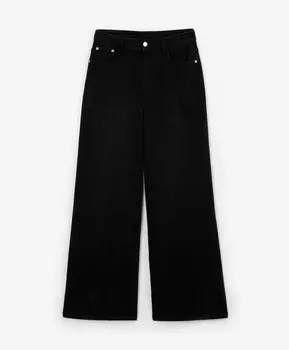 Джинсы-трубы черные wide leg GLVR (S)