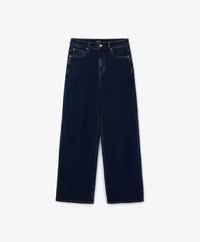 Джинсы-трубы с высокой посадкой синие GLVR (S)