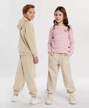 Джоггеры базовые бежевые детские Button Blue (140)
