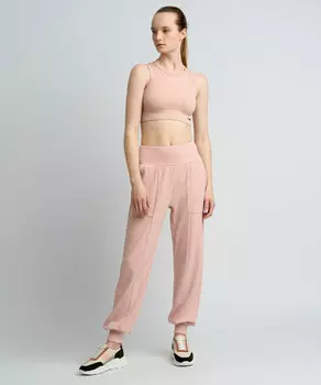 Джоггеры мягкие с широким поясом для женщины розовые Jumkey