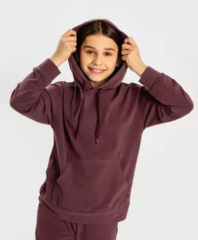 Худи кенгуру с капюшоном и эффектом варки фиолетовое для девочки Button Blue