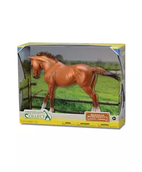 Фигурка лошади Кобыла Чистокровная каштановая 1:12, Deluxe в подарочной упаковке