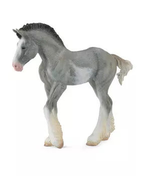 Фигурка лошади Жеребёнок Клейдесдальский лошади серый, M