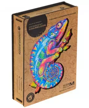 Фигурный пазл Радужный хамелеон M