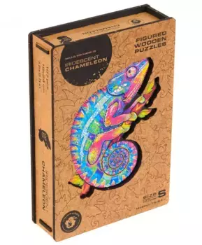 Фигурный пазл Радужный хамелеон S