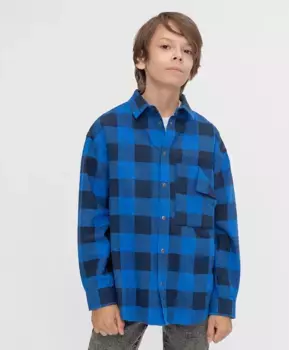 Фланелевая рубашка Button Blue (152)