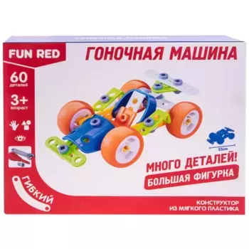 Конструктор гибкий "Гоночная машина Fun Red", 60 деталей