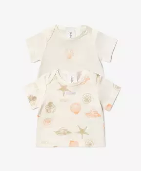 Футболка для девочки мультицвет трикотажная комплект из 2-х штук Gulliver