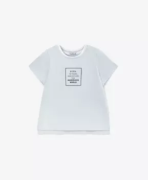 Футболка из пике голубая для мальчика Gulliver (80-48)